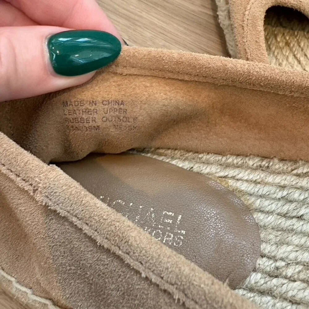 ** Michael Kors Espadrilles Tan Leather Suede 8.5